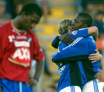 Bala Garba, Sundsvall har gjort 0-1 och Öster deppar