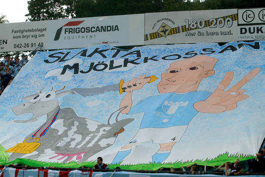 Supporter, banderoll, klack, Malmö