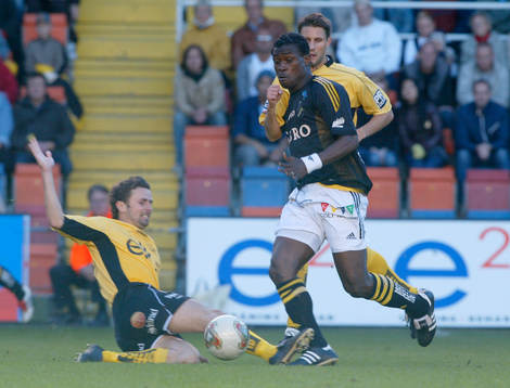 Derek Boateng, AIK gjorde 1-0 målet
