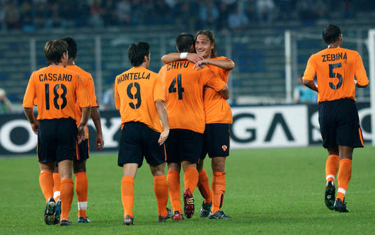 Fotboll, italiensk, serie A, Roma, jubel