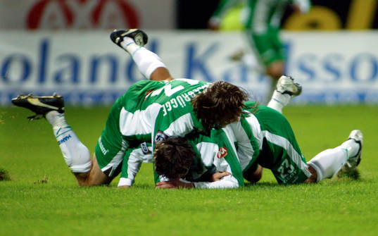 Max von Schlebrügge och Petur Marteinsson, Hammarby jubel