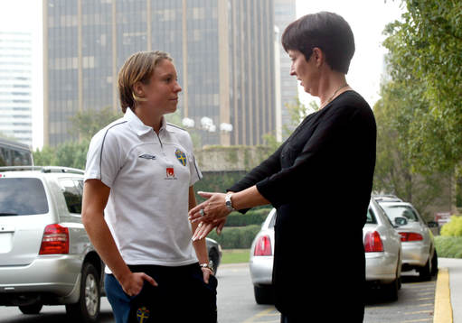 Mona Sahlin (integrationsminister) och Hanna Ljungberg