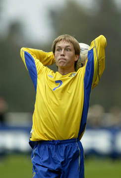 Fotboll, P16, Andreas Wihlborg, Sverige, Inkast