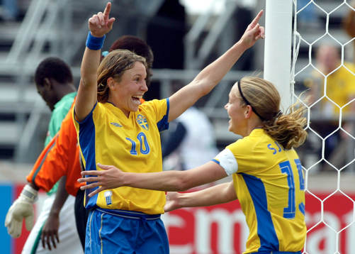 Hanna Ljungberg, Sverige och Therese Sjögran jublar. Jubel