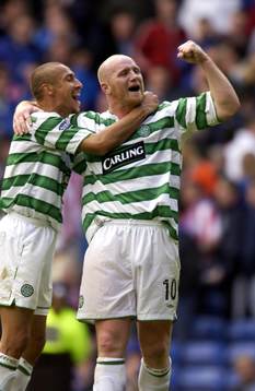 Henrik Larson och målskytten John Hartson, Celtic jubel