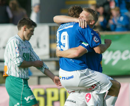 Mats Lilienberg och Patrik Redo, Trelleborg. Jubel
