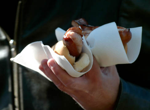 Korv med bröd, snabbmat, mat