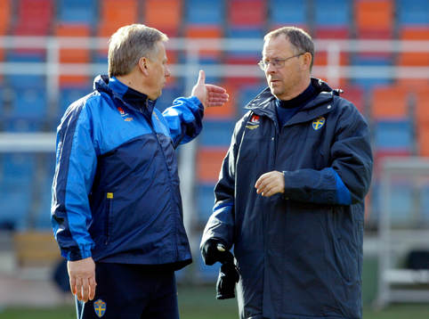 Tommy Söderberg och Lars Lagerbäck, förbundskapten