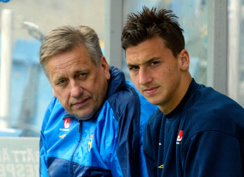 Förbundskapten Tommy Söderberg och Zlatan Ibrahimovic