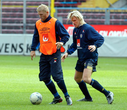 Marcus Allbäck och Johan Mjällby