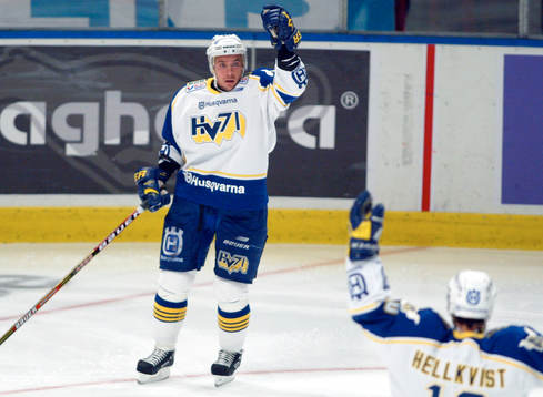 Kalle Sahlstedt, HV 71 kvitterade till 1-1. Jubel