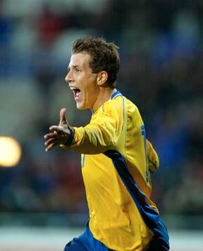 Jubel i svenska laget genom Tobias Hysén