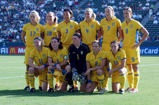 Fotboll, VM, Dam, Final, Sverige, lagbild