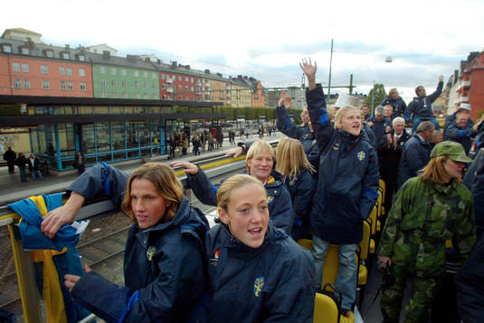 Fotboll, dam, VM, landslaget, Sverige, hemkomst