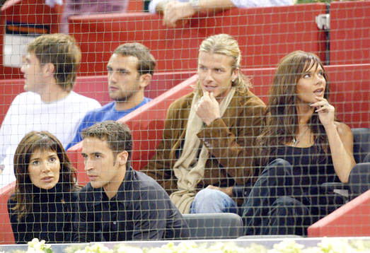 Raul och David Beckham (Victoria Beckham) med respektive