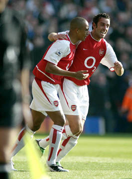 Edu och Gilberto Silva, Arsenal, jubel