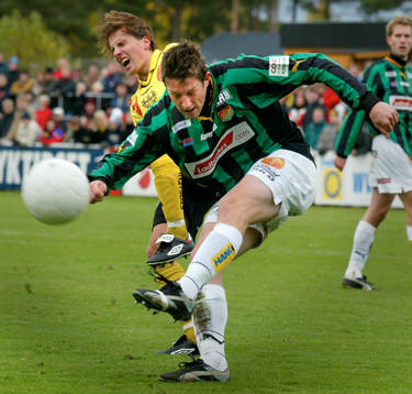 Fotboll. Kval till superettan. Mjällby - GAIS. Kenneth