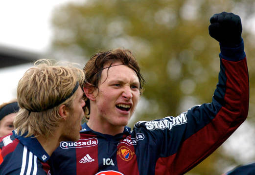 Jubel i Djurgården, Johan Arneng och Kim Källström.