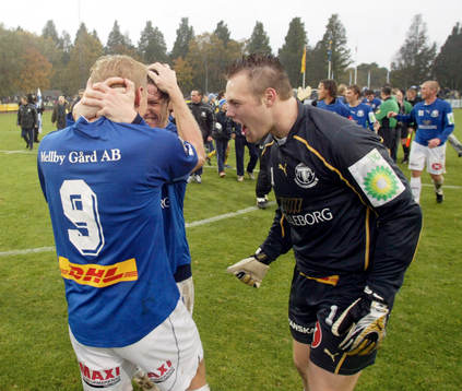 Trelleborg är tillbaka i Allsvenskan. Jubel. Fredrik