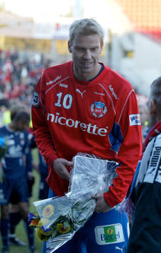 Hans Eklund, Helsingborg, spelade sin sista match för HIF