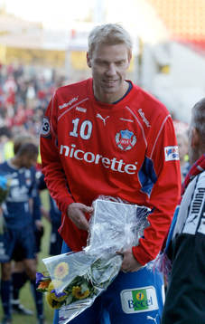 Hans Eklund, Helsingborg, spelade sin sista match för HIF