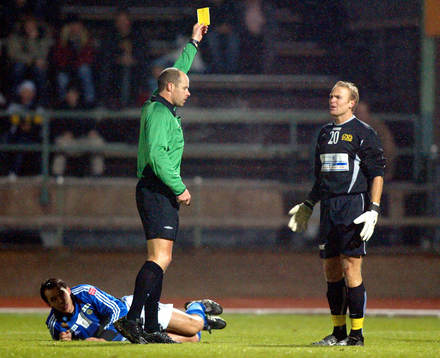Fredric Lundqvist i situationen som gav straff. Magnus