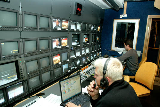 Inspelning, tv, television, OB-buss