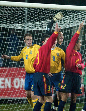 Fotboll, U21, EM-kval, Sverige - Spanien