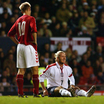 Danmark besegrade England, David Beckham, England