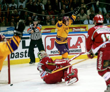 0-1, Greger Artursson, Färjestad, jubel