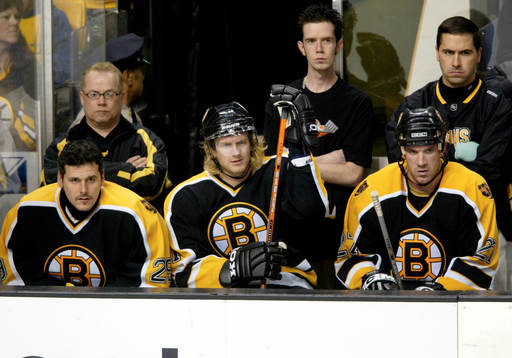 Felix Potvin, P-J Axelsson och Glen Murray,  Boston