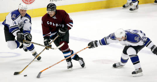Mattias Norström, Teemu Selanne och Eric Belanger