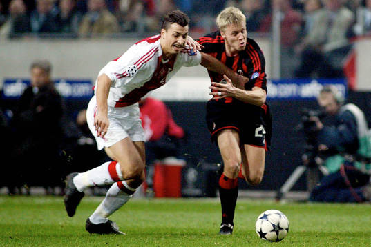Zlatan Ibrahimovic, AJAX  och Martin Laursen, Milan