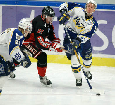 Kalle (Karl) Sahlstedt, HV 71 och Jesper Mattsson, Malmö