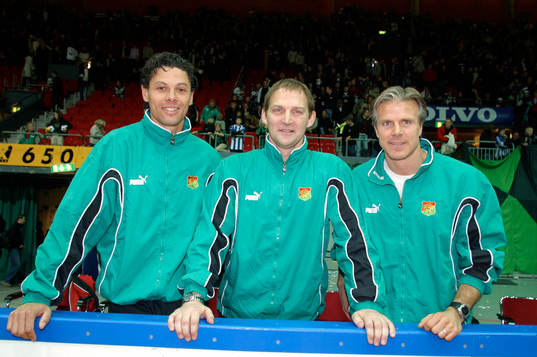 Tränare Roland Nilsson var glad ihop med Martin Pringle