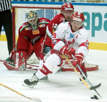 Henrik Lundqvist, målvakt och Kimmo Eronen, Frölunda