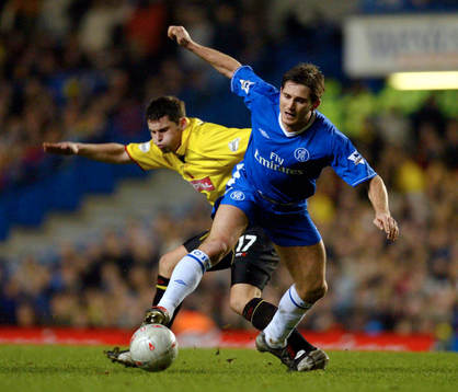 Jamie Hand, Watford tacklar Frank Lampard, Chelsea