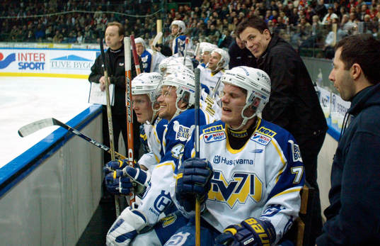 HV 71 avbytarbänk, depp