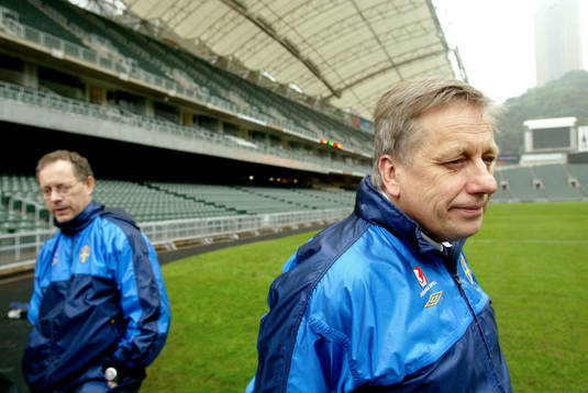 Lars Lagerbäck och Tommy Söderberg, tränare,