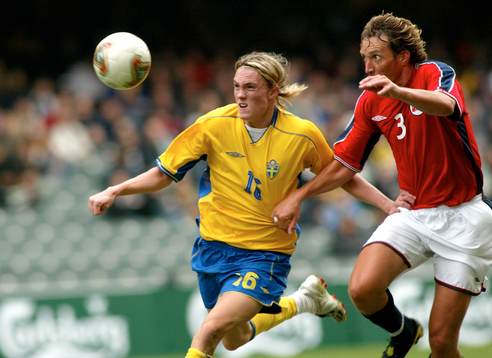 0-3 förlust för Sverige. Lasse Nilsson och Vidar Hangeland