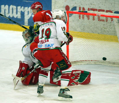 Henrik Lundqvist, målvakt och Jari Tolsa, Frölunda och