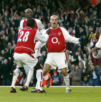 Fredrik  Ljungberg, Arsenal, jubel
