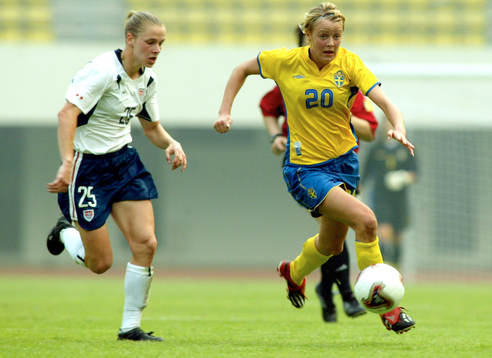 Förlust med 0-3  för Sverige. Josefine Öqvist, Sverige