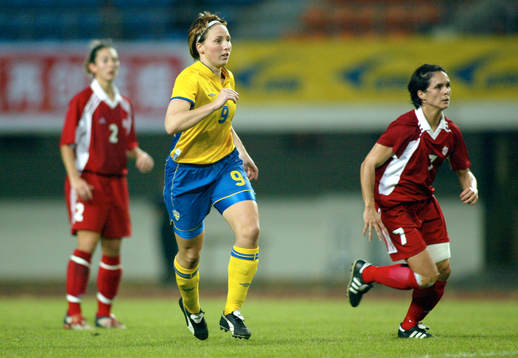 Fotboll, Sverige, dam, landslag, fyrnations, Kanada -