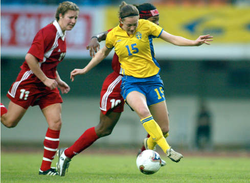 Fotboll, Sverige, dam, landslag, fyrnations, Kanada -