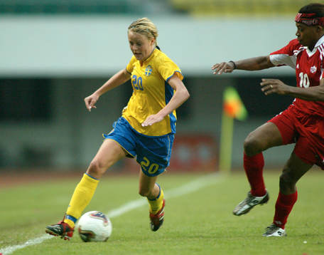 Fotboll, Sverige, dam, landslag, fyrnations , Kanada -