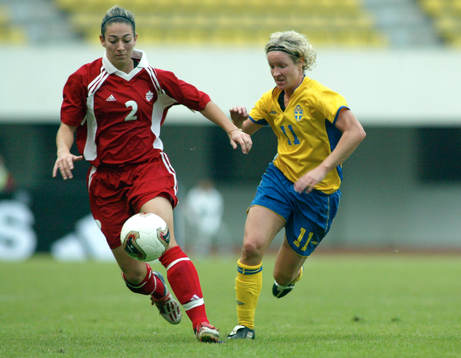 Fotboll, Sverige, dam, landslag, fyrnations , Kanada -