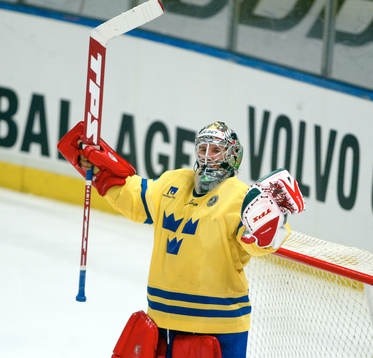 Henrik Lundqvist, målvakt, Sverige jublar