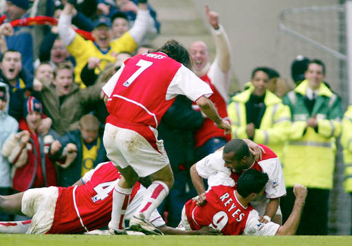 Jose Antonio Reyes, Arsenal har avgjort matchen. Jubel,