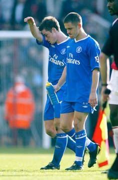 Joe Cole och Scott Parker, Chelsea, besvikna